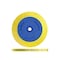 Dedeco Sunburst Radial Bristle Discs 7-5/8 in X 1 in Curved Tc Yellow 80 Grit A/O 1/Unit 1896 - alternate 1